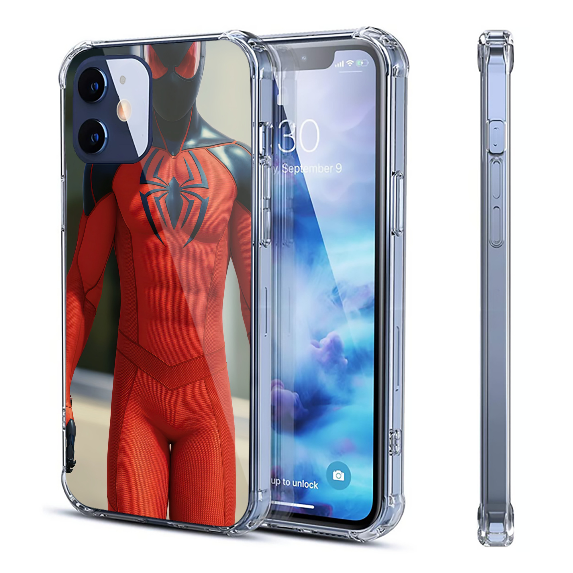 （画像用） Spider Man スパイダーマン 【iPhone 12シリーズ対応】透明スマホケース（クリアソフトケース）